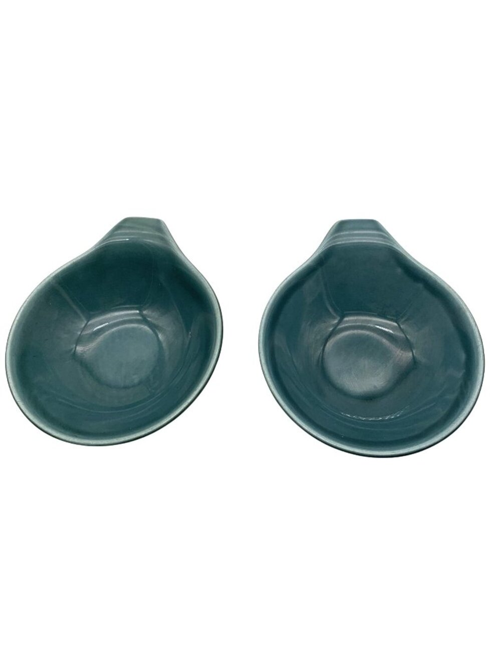 Russel Wright Steubenville American Modern Seafoam Blue Lug Soup Bowls Set 2